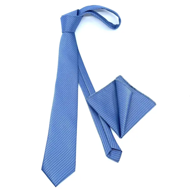 Σιέλ Σχεδιαστική Γραβάτα Microfiber Σετ με Μαντηλάκι 2