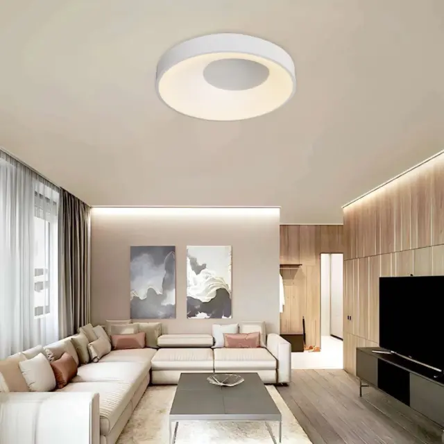 Inlight Πλαφονιέρα οροφής LED 36W 3CCT από μαύρο μέταλλο και ακρυλικό D:48x9cm (42040-Black) 3
