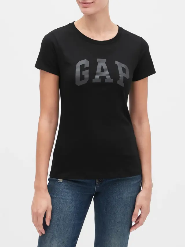 Μαύρη Gap Logo Μπλούζα true black - XS