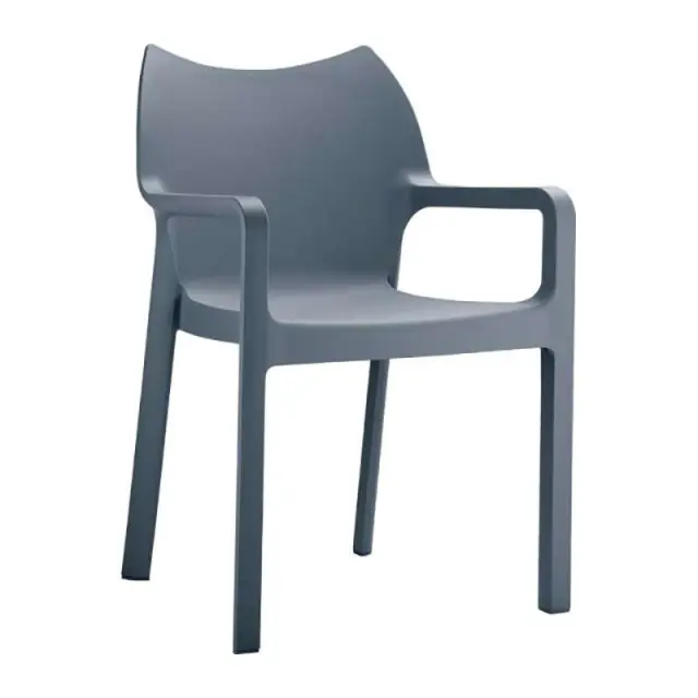 Πολυθρόνα Στοιβαζόμενη DIVA Ανθρακί PP 57x53x84cm