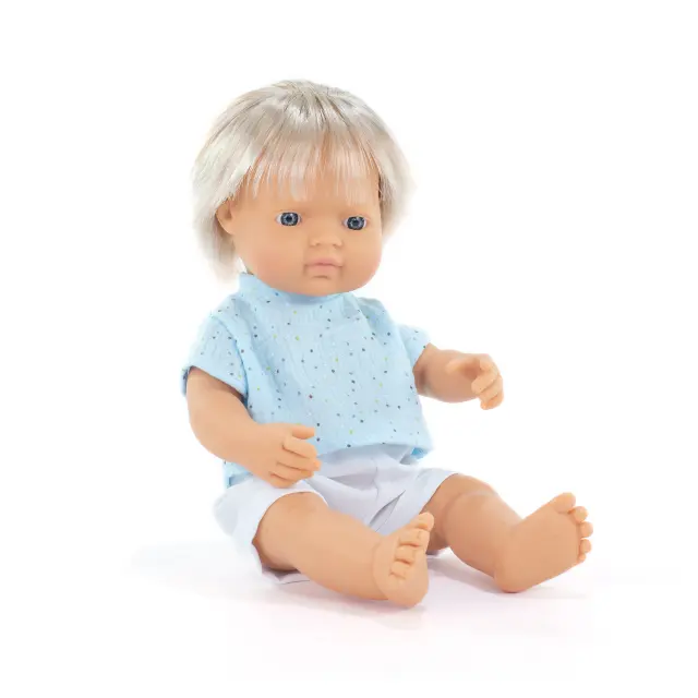 MINILAND DOLLS MINILAND ΚΟΥΚΛΑ ΞΑΝΘΟ ΑΓΟΡΙ 38 CM ΜΕ ΡΟΥΧΑΛΑΚΙΑ