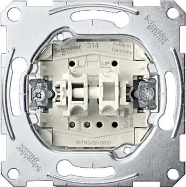Roller shut. push-button insrt 1 pole, flush-mntd, 10 A, AC 250 V, screwl. term.