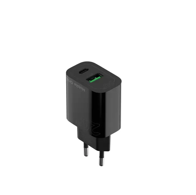 Mobile Origin PD20W Wall Charger MO12, black 1 USB-A + 1 USB-C 3