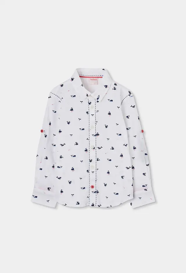 Boboli Poplin πουκάμισο με τύπωμα για αγόρι 823070-9780
