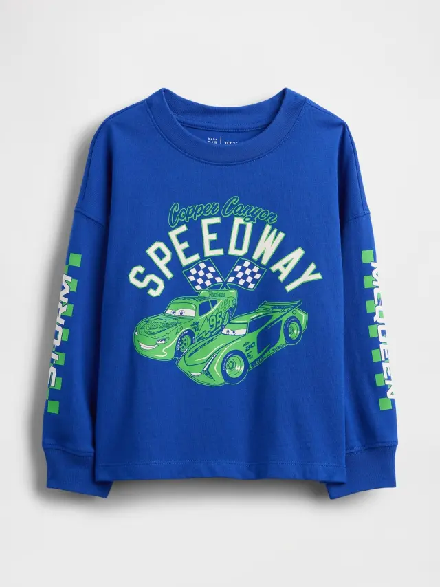 Gap Ã— Disney Βρεφική & Νηπιακή Μπλούζα με Γραφικό Αυτοκίνητα Royal gem blue