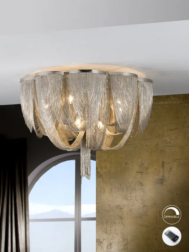 Minerva nickel φωτιστικό οροφής dimmable