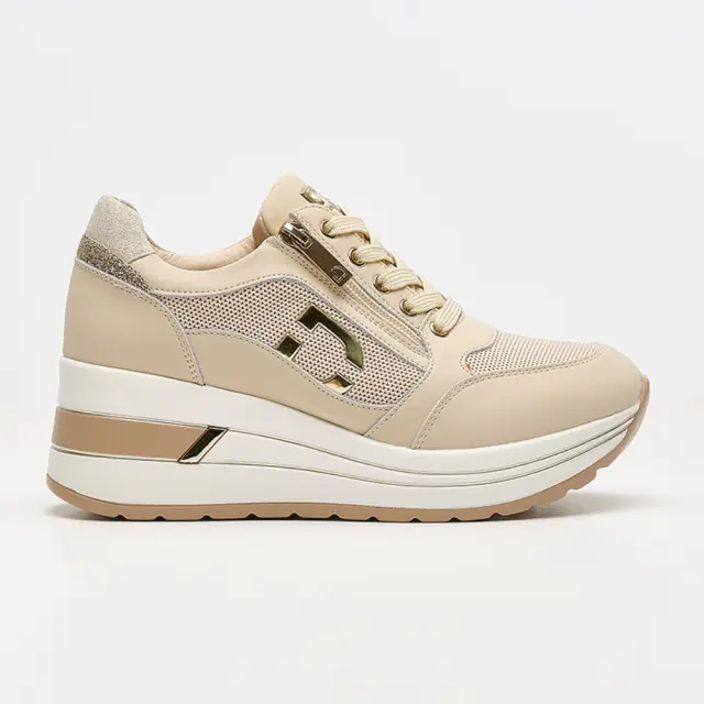 Donna Serena Sneakers Γυναικείο Δέρμα/ύφασμα Flyknit Μπεζ DSE/5111 BEIGE