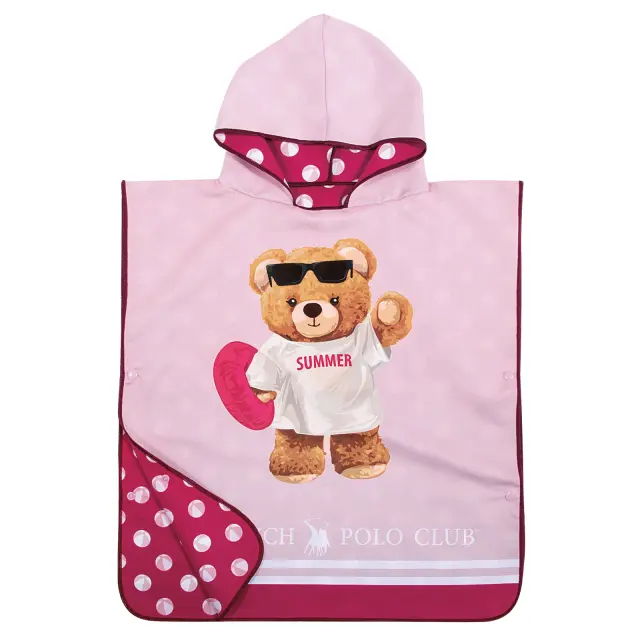Πόντσο Παιδικό 50x115 2 Οψεων Greenwich Polo Club 4039 Fuschia 100% Microfiber