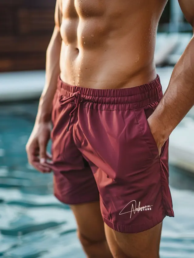Μαγιό Noshame® Μπορντό με Τύπωμα - 682419 - XXL