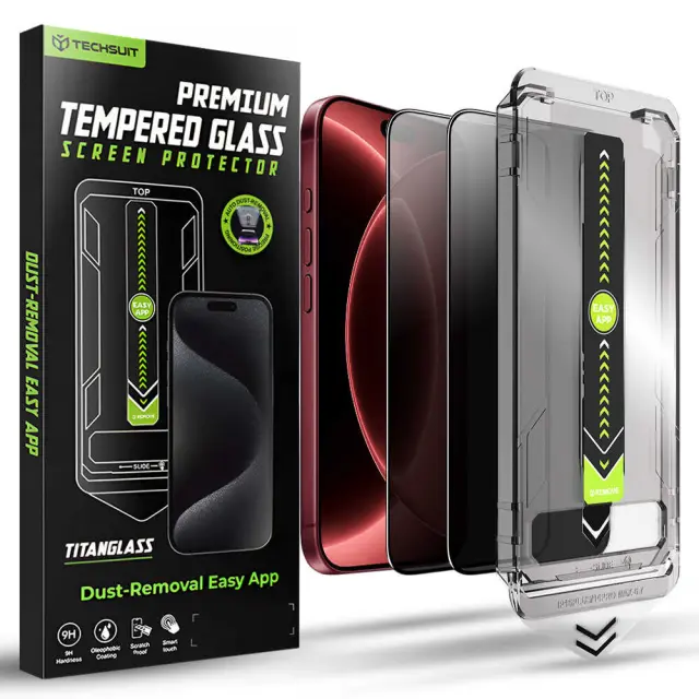 Techsuit - TitanGlass FullCover (2 pack) - iPhone 18 Pro - Privacy