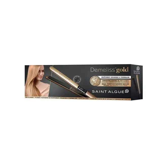 Saint Algue Demeliss Gold 3963 Πρέσα Μαλλιών με Πλωτές Κεραμικές Πλάκες 25x120mm & 5 Θερμοκρασίες 3