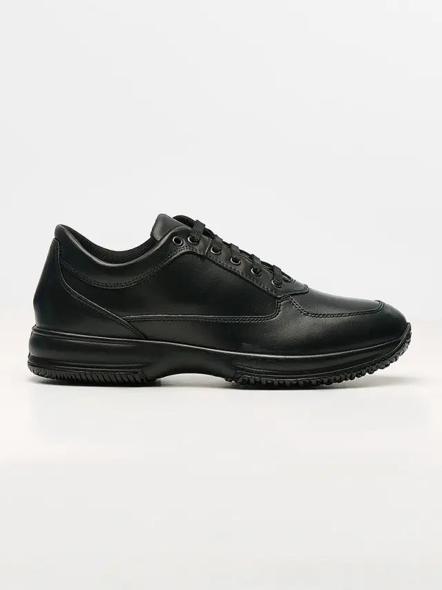 Imac Sneakers Ανδρικό δέρμα Μαύρο IMA/651610 NERO 2