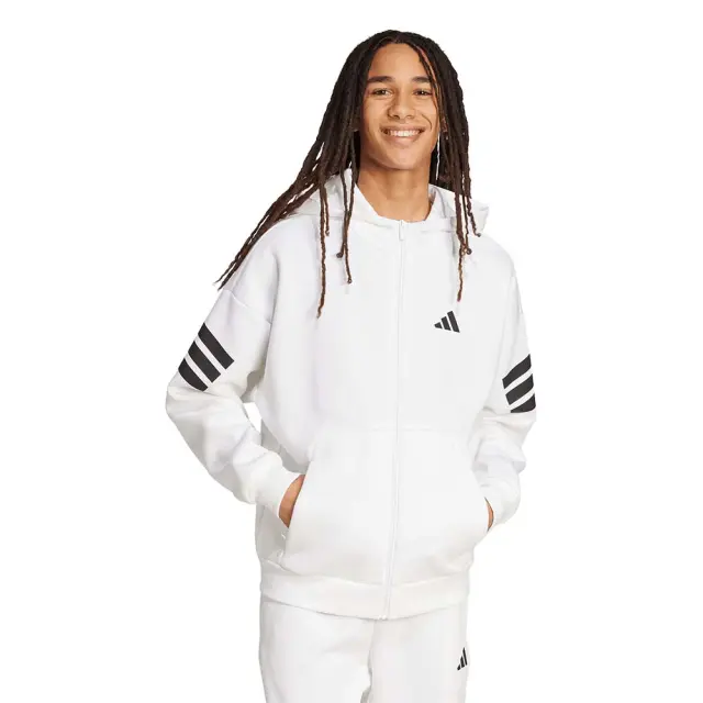 adidas Sportswear Men's Future Icons 3Stripes Full-Zip Hoodie Άσπρο JW7106 (adidas Sportswear)