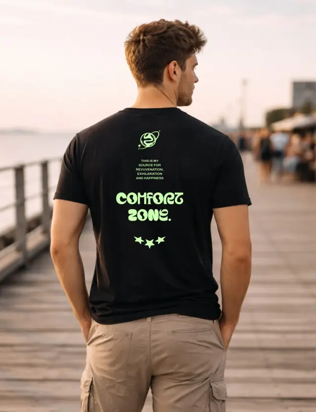 T-shirt Noshame® Μαύρο με τύπωμα Comfort Zone - 132529 - XXL