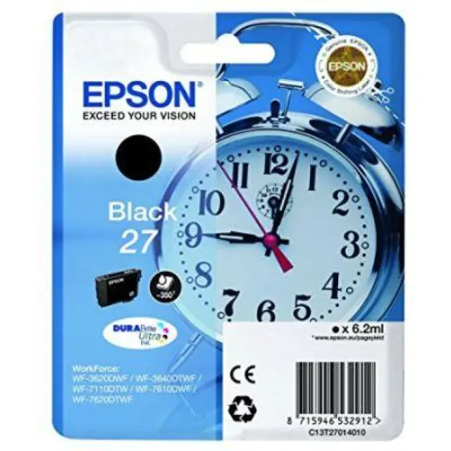 Epson 27 Γνήσιο Μελάνι Εκτυπωτή InkJet Μαύρο (C13T27014010 C13T27014012)