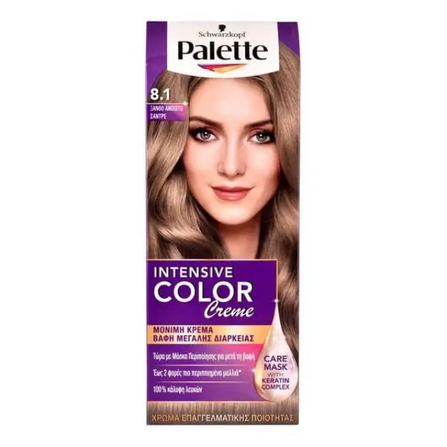 Schwarzkopf Palette Intensive Color Creme 50ml | Απόχρωση 8.1 Ξανθό Ανοιχτό Σαντρέ