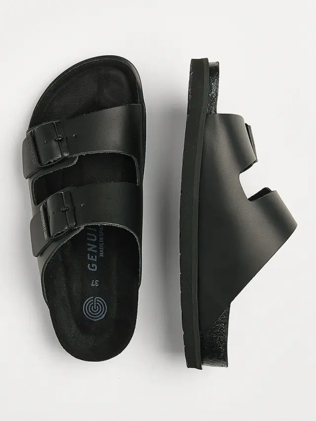 Genuins Πέδιλα Γυναικείο δέρμα Μαύρο GEN/HAWAII PREM G106544 BLACK 3