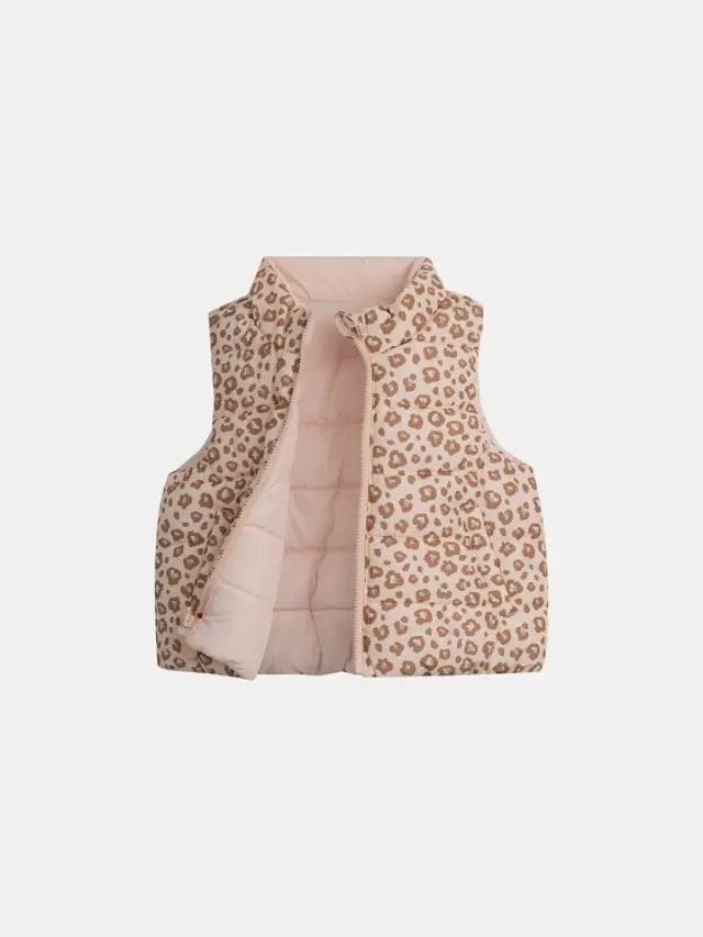 Βρεφικό Μπουφάν 2 σε 1 για Κορίτσια Leopard Blush ΜΠΕΖ