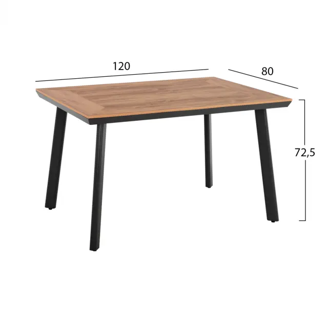 ΤΡΑΠΕΖΙ ΑΛΟΥΜΙΝΙΟΥ ΑΝΘΡΑΚΙ ΜΕ ΕΠΙΦΑΝΕΙΑ POLYWOOD FB95562.02 120x80x72,5Υ ΕΚ. 2