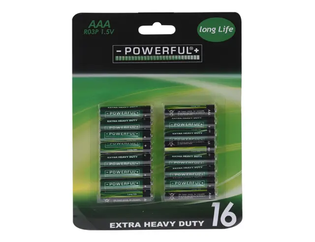 Αλκαλικές μπαταρίες Powerful Extra Heavy Duty - AAA - 1.5V - 16 τεμάχια C31020060