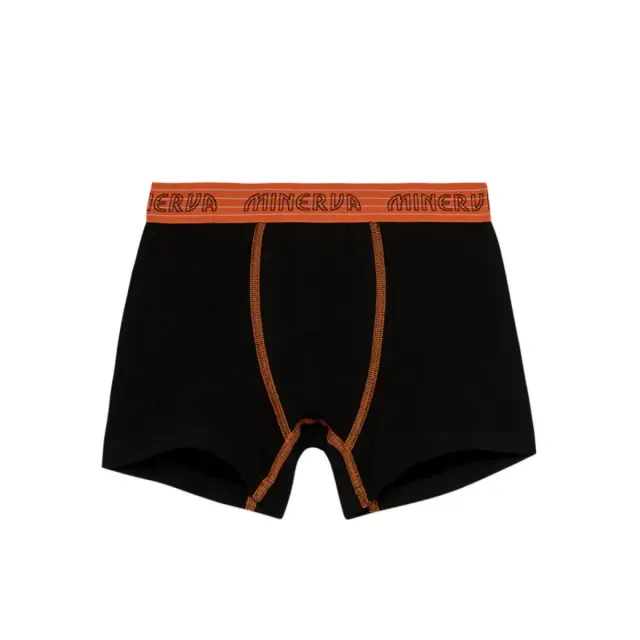 Minerva Παιδικό-Εφηβικό Boxer Αγόρι Orange - Διπλό Πακέτο, Χρώμα Γκρι-Μαύρο - 8 Y 2