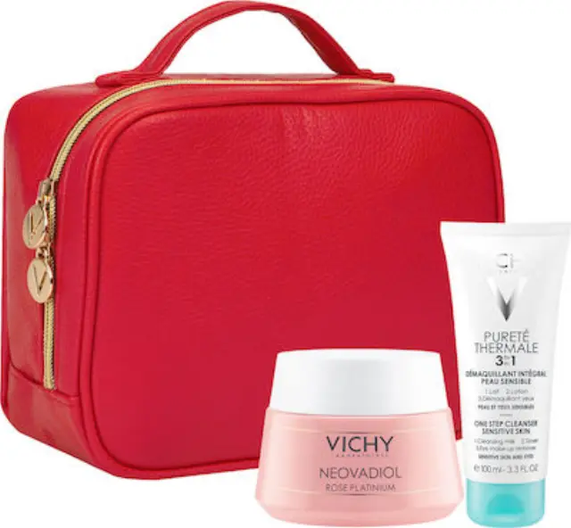 Vichy Promo Neovadiol Rose Platinium Κρέμα Hμέρας από την Εμμηνόπαυση + Μετά, 50ml, Δώρο Purete Thermale 3in1 Γαλάκτωμα Καθαρισμού, Τονωτική Λοσιόν + Ντεμακιγιάζ Ματιών, 100ml + Νεσεσέρ, 1σετ