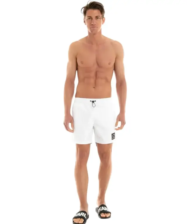 Karl Lagerfeld - Ανδρικό Μαγιό Σορτς KL22MBM01-WHITE Λευκό - S