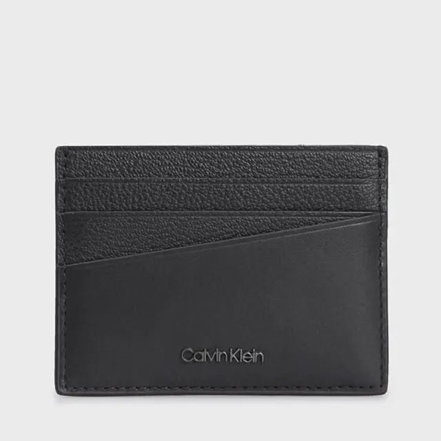 Calvin Klein - Ανδρική Δερμάτινη Καρτοθήκη Ck Diagonal 6CC K50K510598-BAX Μαύρο