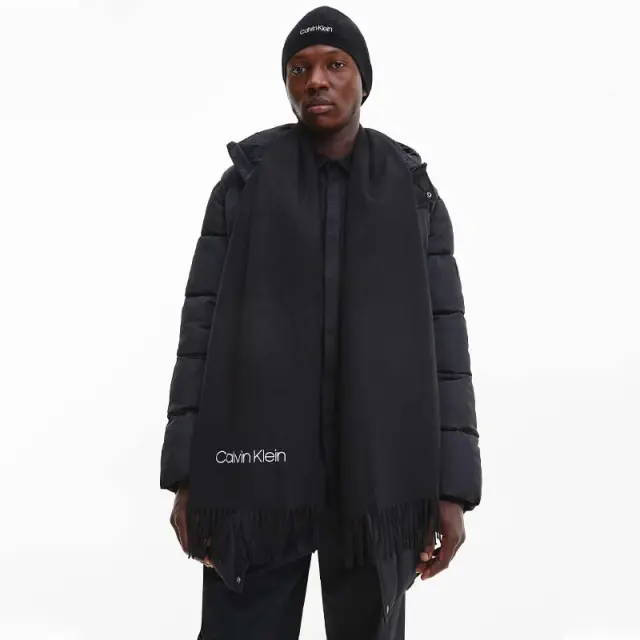 Calvin Klein - Ανδρικό Κασκόλ και Σκούφος Basic Wool Beanie+Scarf K50K507552- BAX Μαύρο 2