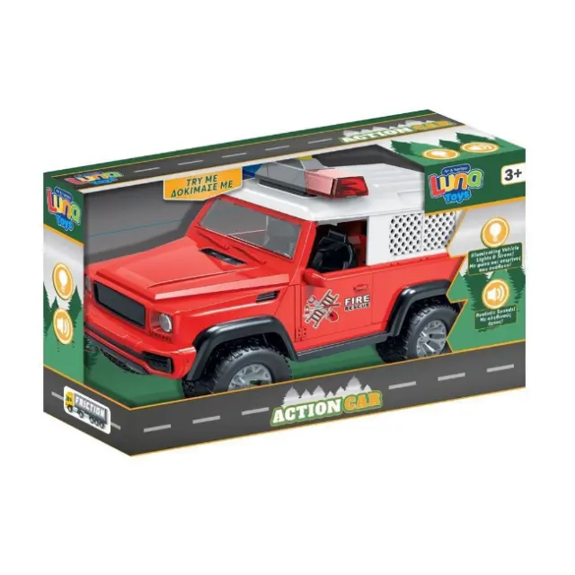 Luna Όχημα Τζιπ Πυροσβεστικό Friction 1:16 με Φως & Ήχο (000622781)