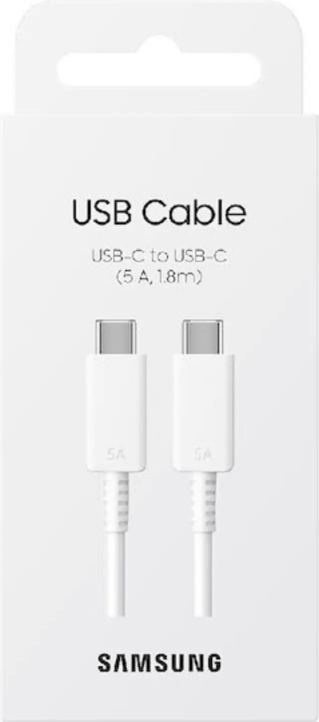 Καλώδιο Σύνδεσης USB 2.0 Samsung EP-DX510JWEG USB C σε USB C 5A 1.8m Λευκό N58704