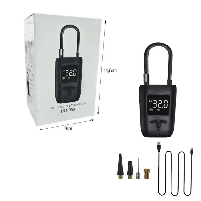 Φορητή Αντλία Αέρος με Οθόνη LED HQ-058 - Portable Inflation Pump 013193 3