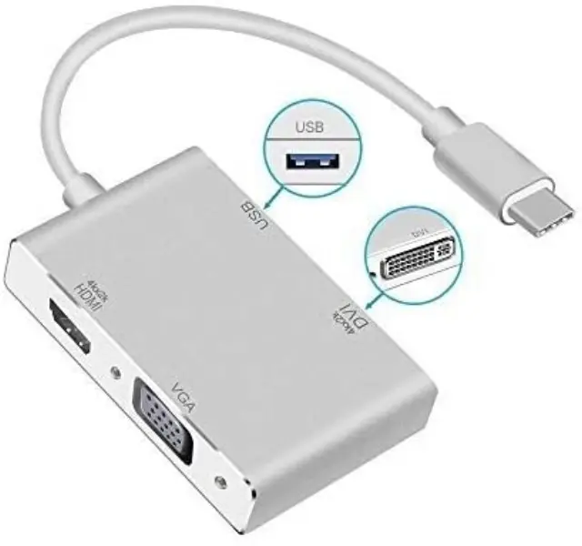 Μετατροπέας 4in1 Type-C σε HDMI VGA DVI USB3.0 06.005.0072