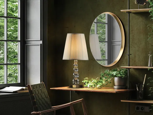 MERCURY 661457N CHAMPAGNE φωτιστικό επιτραπέζιο Μπεζ Ορείχαλκος