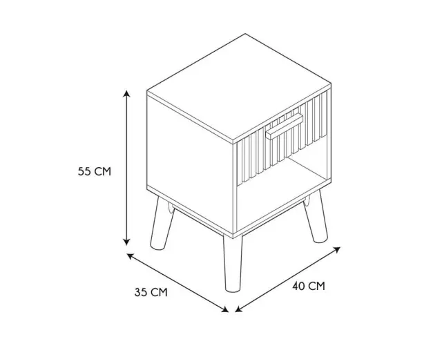Κομοδίνο Klaus Home Deco Factory με διαστάσεις 40x35x55cm HD0205 2