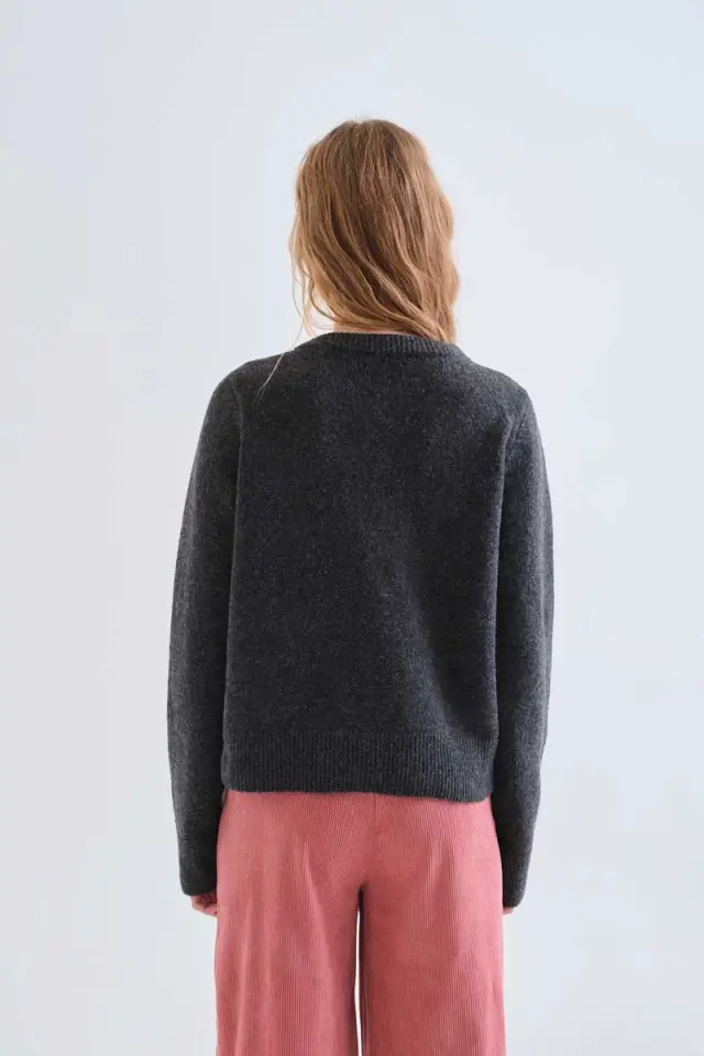 COMPANIA FANTASTICA KNITTED CARDIGAN (63C/10239 DARK GREY) - L 2