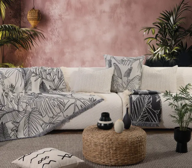 ΡΙΧΤΑΡΙ ΠΟΛΥΘΡΟΝΑΣ GROW DECO 130Χ170 NEF-NEF HOMEWARE ECRU/BLACK