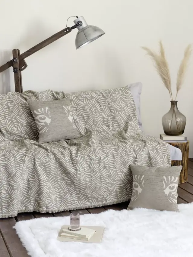 Ριχτάρι Διθέσιο 180x240 Chenille Nima Lebrand Taupe 55% Ακρυλικό-25% Βαμβάκι-20% Πολυέστερ