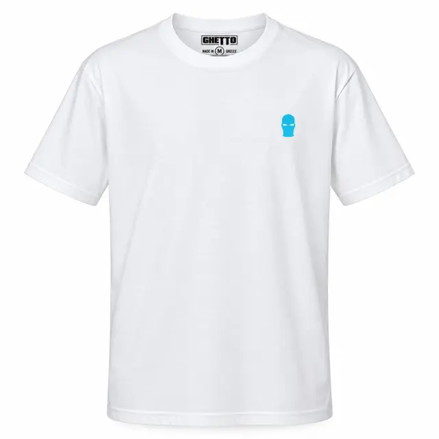 Ghetto T-Shirt White – Blue Mask