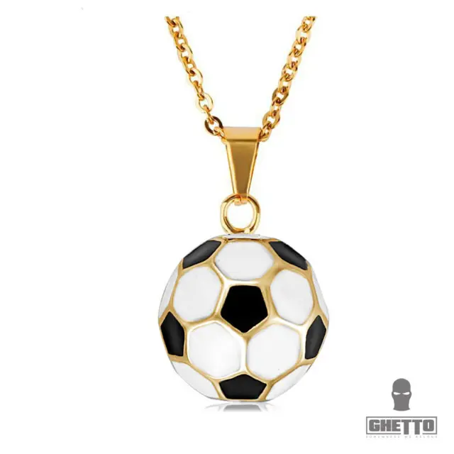 Ghetto Sport Necklace Football Pendant Gold