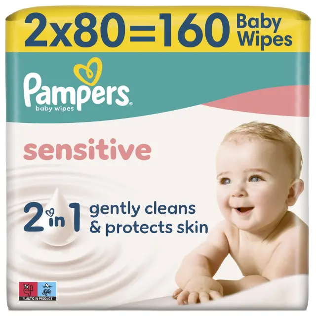 Pampers Sensitive Μωρομάντηλα χωρίς Άρωμα 160τμχ