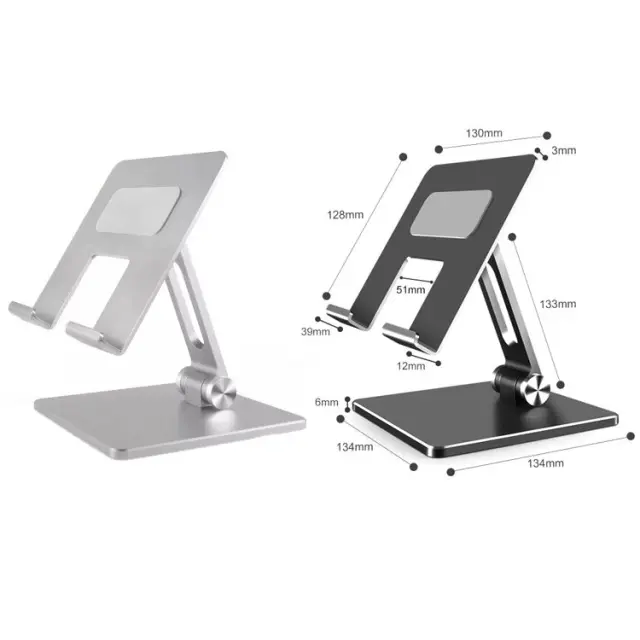 Foldable Βάση Γραφείου Αλουμινίου για Smartphone/Tablet-Silver OEM 2
