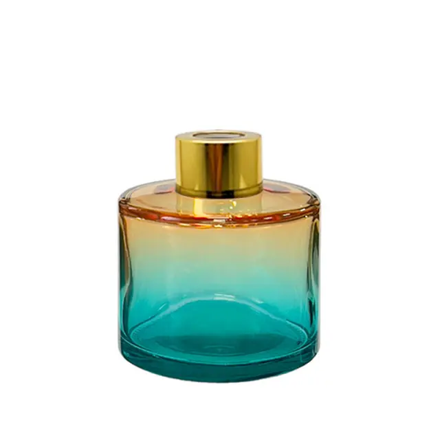 Μπουκαλάκι για diffuser orange-blue γυαλιστερό στρογγυλό, 100ml