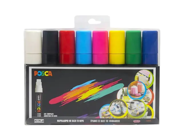 Μαρκαδόροι Σχεδίου Uni Posca PC-17K με πάχος μύτης 15.0mm - 8 τεμάχια	PC-17K/8P