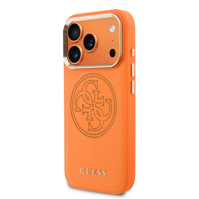 Guess PU Perforated 4G Logo MagSafe Case for iPhone 17 Pro Max Orange 2