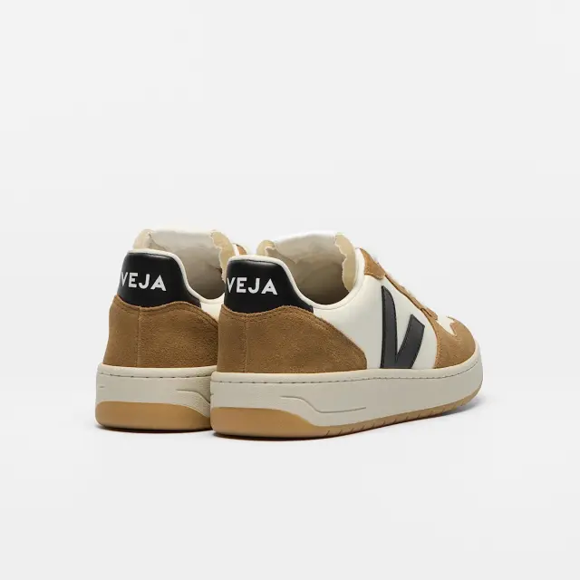 VEJA “V-10 PRIME” LEATHER MEN SNEAKERS (VI0221444B430-PURE-BLACK-TENT) - 45 3