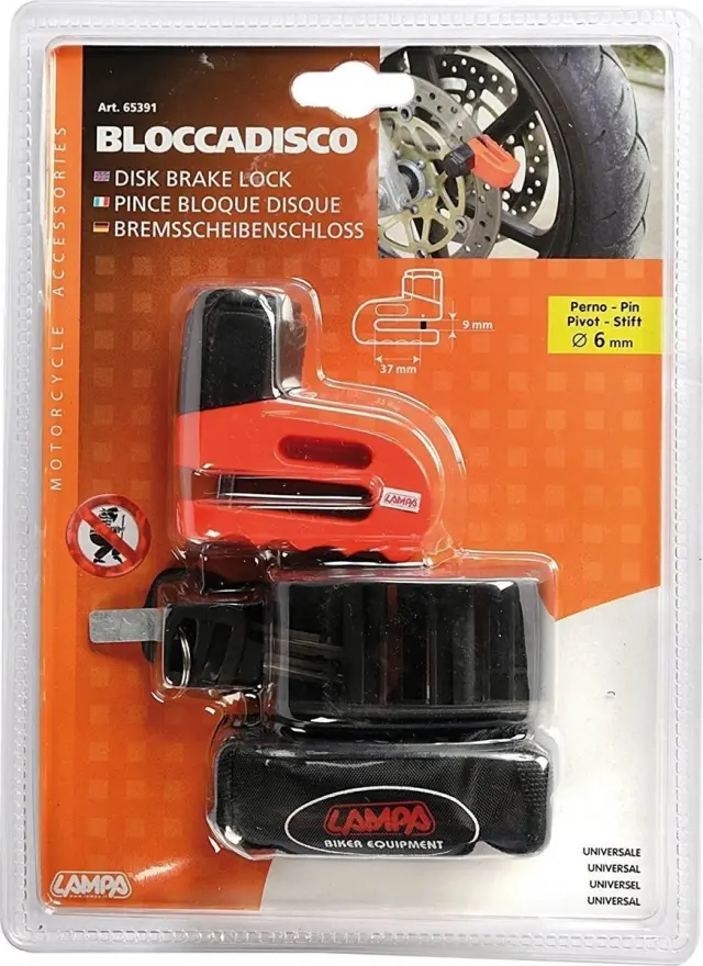 Lampa Gator 6 Κλειδαριά Δισκόφρενου Μοτοσυκλέτας με Διάμετρο Πείρου 6mm 65391 2