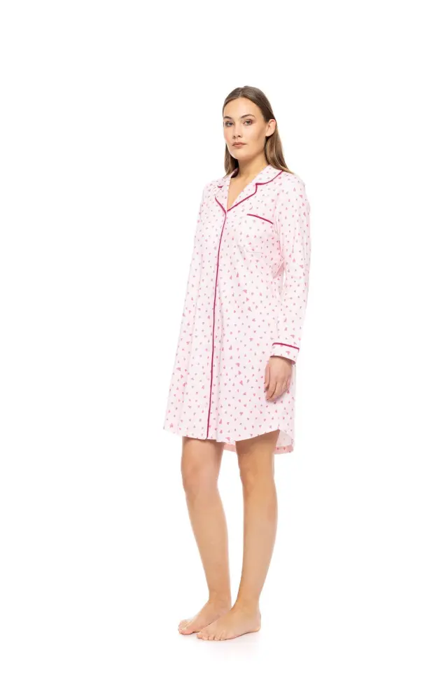 W1777 - Type - NIGHTGOWN BUTTONED BUBBLEGUM HEART - S 2