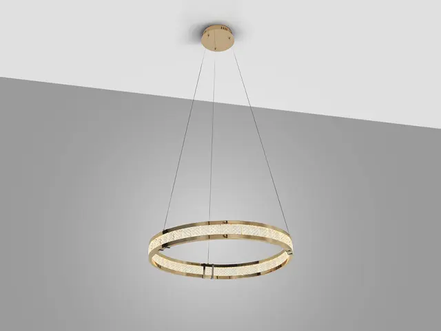 Lorian 227384 – Κρεμαστό Φωτιστικό Οροφής LAMP 1 RING Gloss Golden LED Dimmable Χρυσό 2