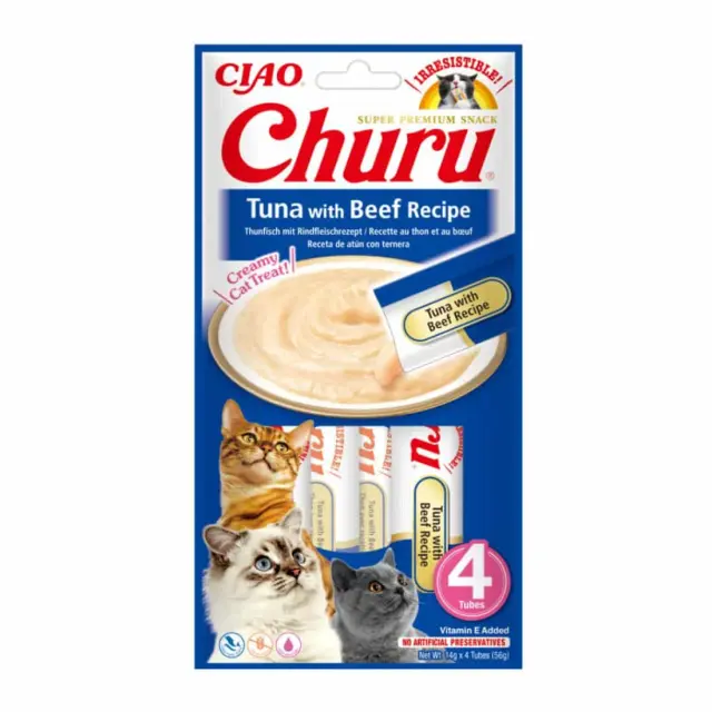 Inaba Churu Cat Κρεμώδης Λιχουδιά Με Τόνο & Βοδινό 56gr